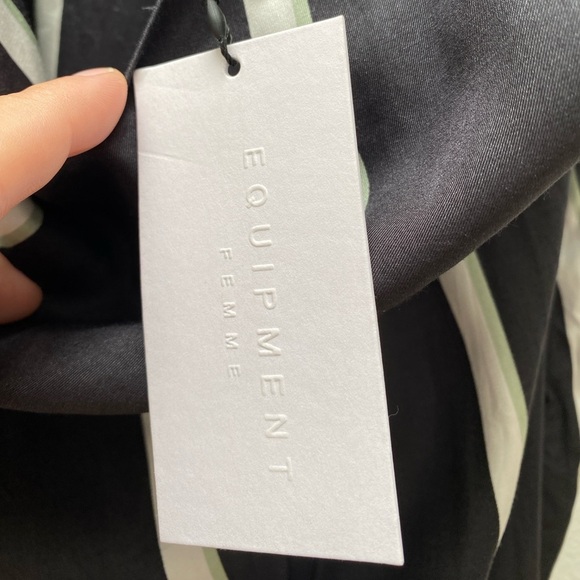 Equipment - NWT Aita Striped Satin Silk Blend Slip Dress - Picture 8 of 11